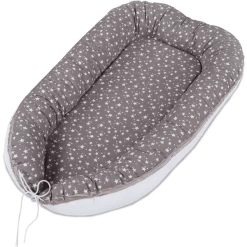 Babybay® Kuschelnest Taupe Sterne Weiß