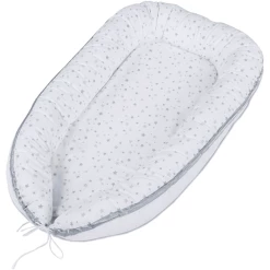 Babybay® Kuschelnest Weiß Sternemix Sand/azurblau