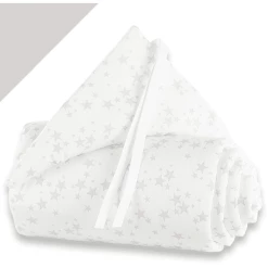 Babybay® Nestchen Piqué Midi/Mini Sterne Perlgrau 157 X 25 Cm