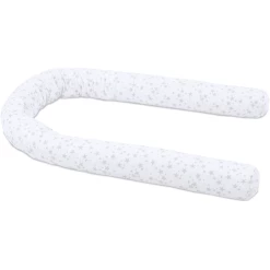 Babybay® Nestchenschlange Piqué Weiß Sterne Perlgrau