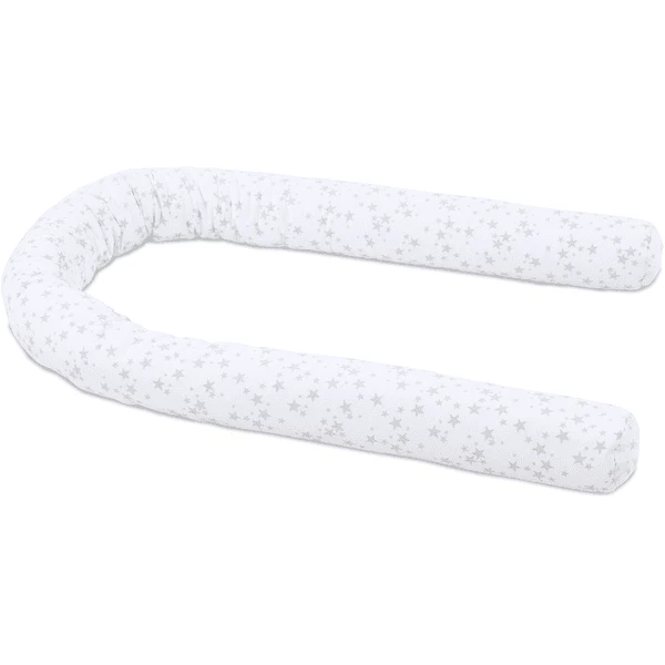 Babybay® Nestchenschlange Piqué Weiß Sterne Perlgrau 3 Babybay® Nestchenschlange Piqué Weiß Sterne Perlgrau