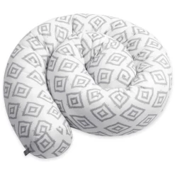 Emma & Noah Bettschlange Rauten Grau