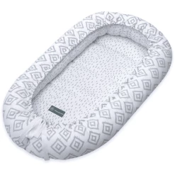 Emma & Noah Kuschelnest Rauten Grau