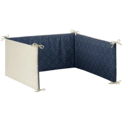 Hibboux® Bettgittereinlage Hygge Crib Bumper Ecru&Navy