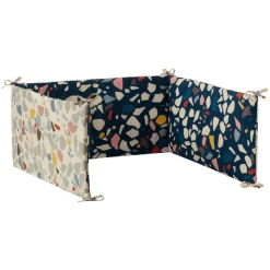 Hibboux® Bettgittereinlage Terazzo Crib Bumper Azure&Sand