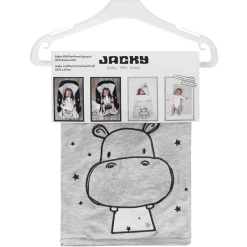 JACKY Multifunktionsfußsack HIPPO Hellgrau Melange Gemustert