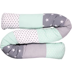 Ullenboom Baby-Bettschlange Mint Grau 200 Cm