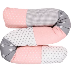 Ullenboom Baby-Bettschlange Rosa Grau 160 Cm