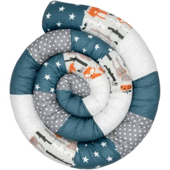 Ullenboom Baby-Bettschlange Waldtiere Petrol 400 Cm