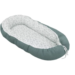 ULLENBOOM Babynest & Cocoon Waffel Motiv Floral Grün
