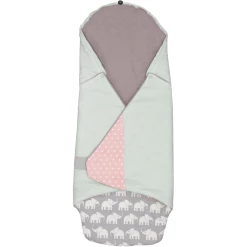 ULLENBOOM® Einschlagdecke Elefant Mint Rosa 98 X 98 X 2 Cm