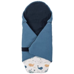 Ullenboom Einschlagdecke Waffelpique Blau Wale 98 X 98 Cm