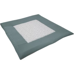 ULLENBOOM Krabbeldecke & Laufgittereinlage Waffel Motiv Floral Grün 140 X 140 Cm