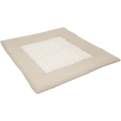 ULLENBOOM Krabbeldecke & Laufgittereinlage Waffel Motiv Floral Sand 120 X 120 Cm