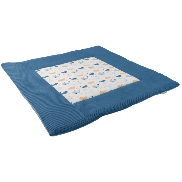 Ullenboom Krabbeldecke Waffelpique Motiv Blau Wale 140x140 Cm 3 Ullenboom Krabbeldecke Waffelpique Motiv Blau Wale 140x140 Cm
