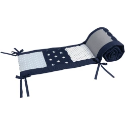 Ullenboom Patchwork-Nestchen Für Babybett 140x70 Cm Blau Hellblau Grau (210 Cm Kopfbereich)