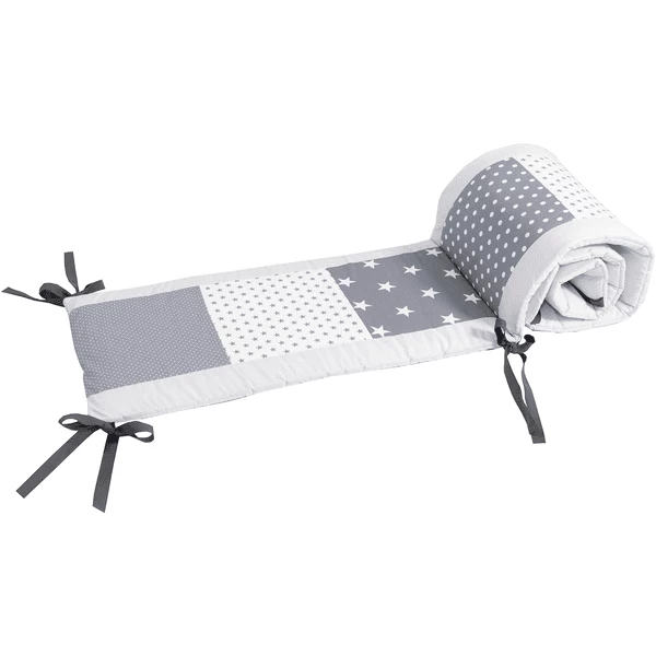 Ullenboom Patchwork-Nestchen Für Babybett 140x70 Cm Graue Sterne (210 Cm Kopfbereich) 3 Ullenboom Patchwork-Nestchen Für Babybett 140x70 Cm Graue Sterne (210 Cm Kopfbereich)