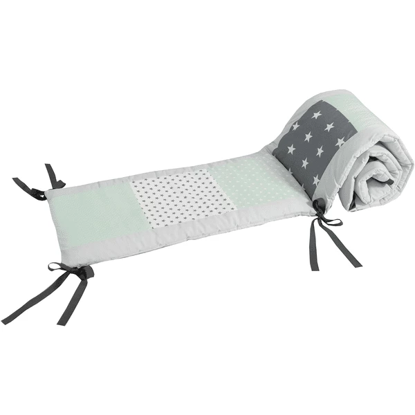 Ullenboom Patchwork-Nestchen Für Babybett 140x70 Cm Mint Grau (210 Cm Kopfbereich) 3 Ullenboom Patchwork-Nestchen Für Babybett 140x70 Cm Mint Grau (210 Cm Kopfbereich)