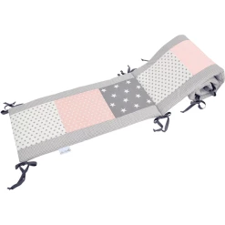 Ullenboom Patchwork-Nestchen Für Babybett 140x70 Cm Rosa Grau (420 Cm Rundum)