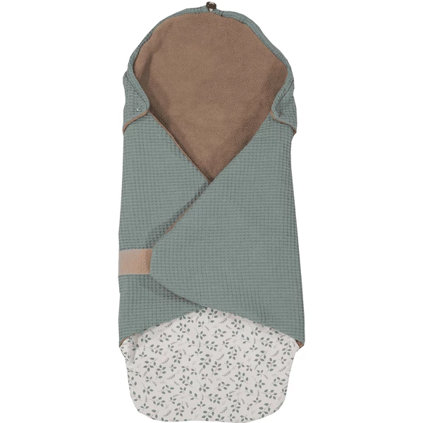 ULLENBOOM Sommer-Einschlagdecke Waffel Motiv Floral Grün 3 ULLENBOOM Sommer-Einschlagdecke Waffel Motiv Floral Grün